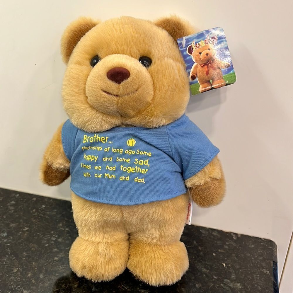 Canterbury Teddy Bear Plush Stuffed Animal 10" Tall with blue shirt. NWT